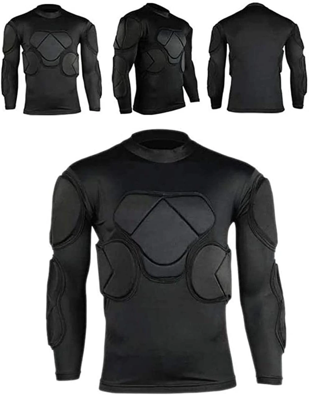 Men's Soccer Compression Jersey with Foam Protection for Goalkeepers