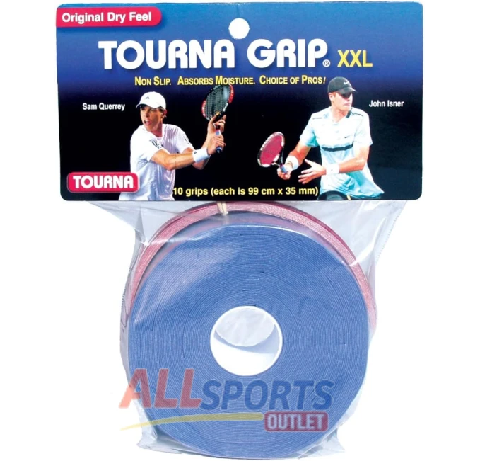 Tourna Grip XXL Dry Feel Tennis Grip Pack of 10 for Maximum Comfort