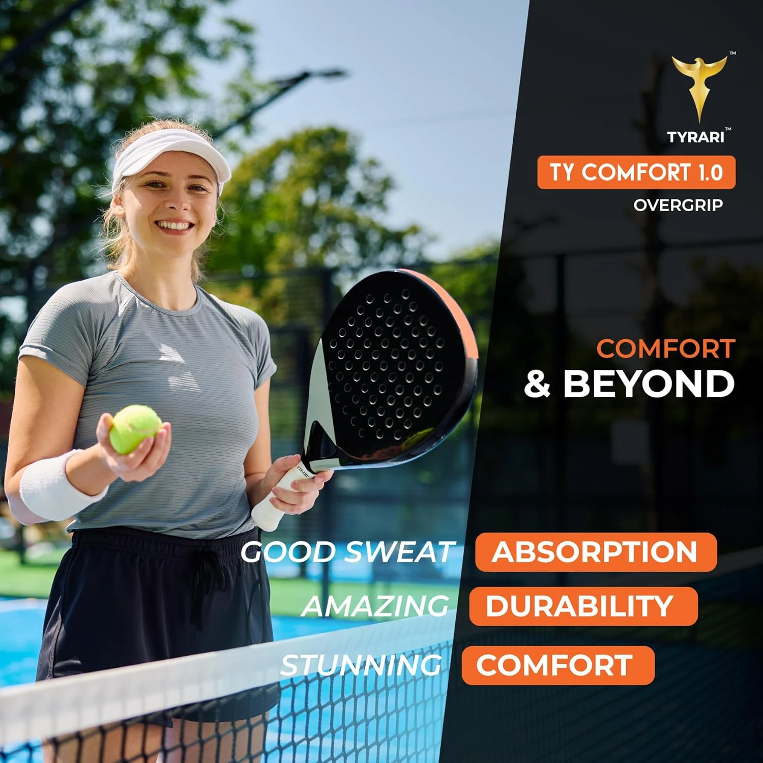 TYRARI Ty Comfort 1.0 Overgrip 30 Pack Black White for Racket Sports at All Sports Outlet