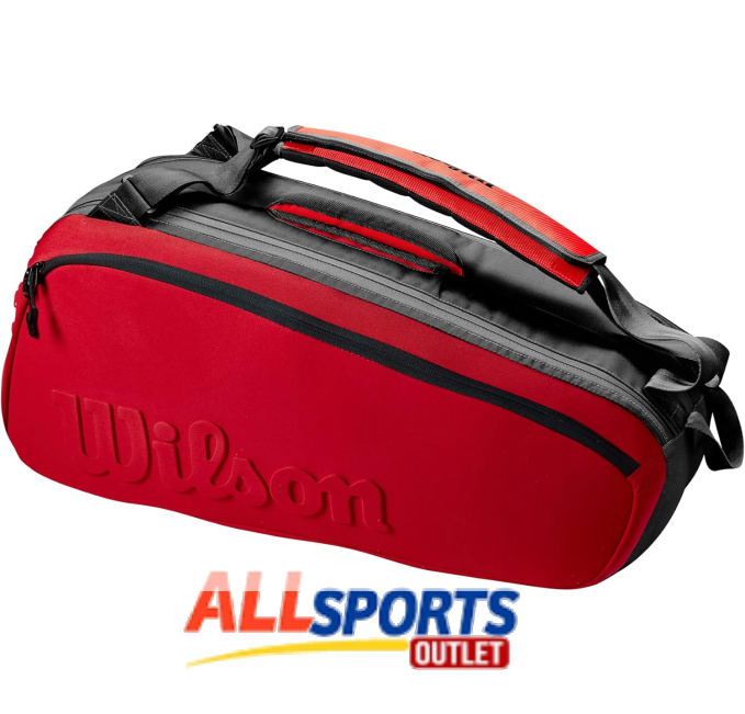 Wilson Clash V2 Super Tour Tennis Bag Red Black Holds 6 Rackets