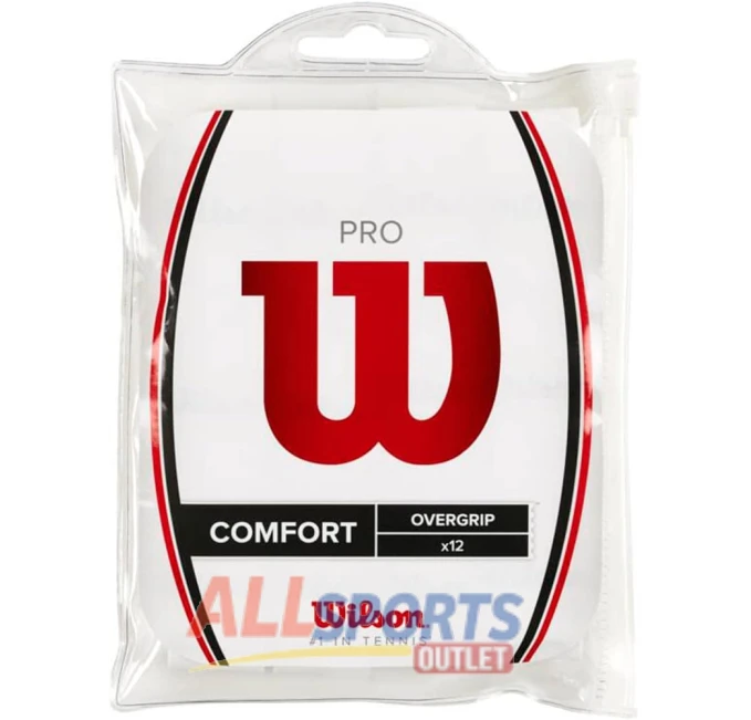 Wilson Pro Overgrip Comfort 12 Pack White for Enhanced Grip