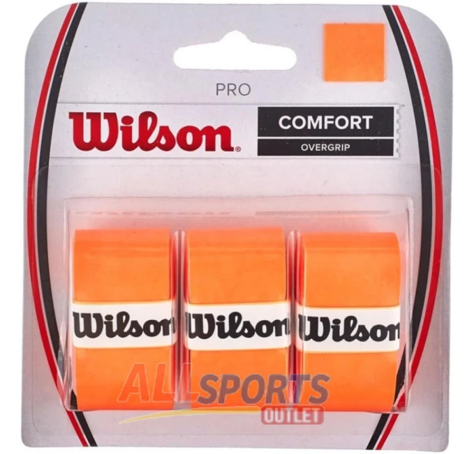 Wilson Pro Overgrip Comfort 3 Pack Burn Orange for Tennis Racquets