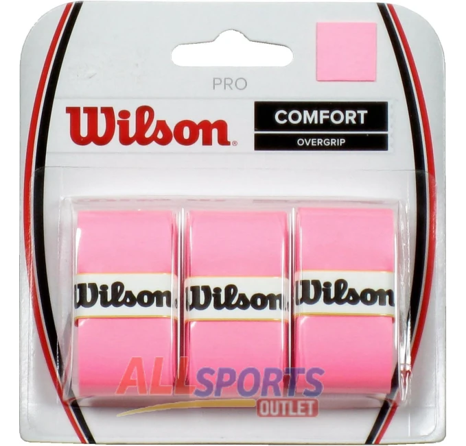 WILSON Pro Overgrip Comfort 3 Pack Pink for Tennis Racquets