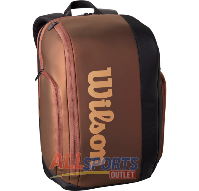 Wilson Pro Staff V14 Super Tour Tennis Backpack Brown Holds 2 Rackets