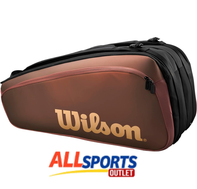 Wilson Pro Staff V14 Super Tour Tennis Bag Brown Holds 9 Rackets