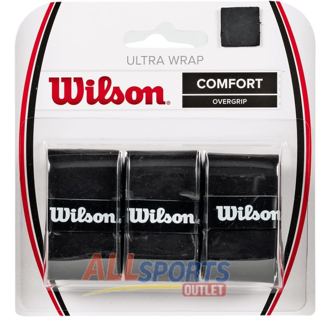 Wilson Ultra Wrap Tennis Overgrip 3-Pack Black for Better Control