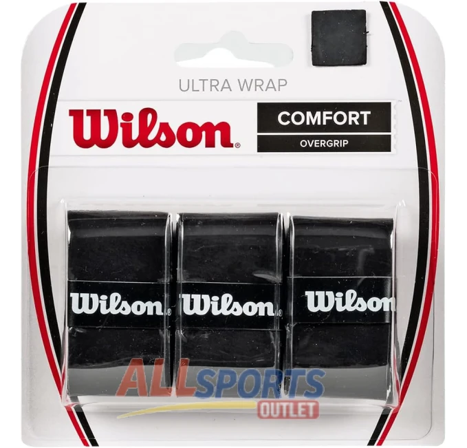 Wilson Ultra Wrap Tennis Overgrip 3-Pack Black for Better Control
