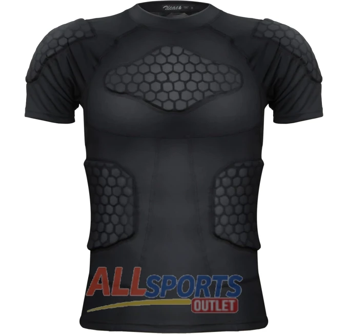Zicac Men’s Sports Rash Guard Compression Shirt with Padded Protection