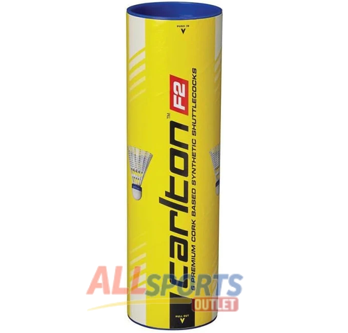 Dunlop Carlton F2 Badminton Shuttle Tube of 6 All Sports Outlet