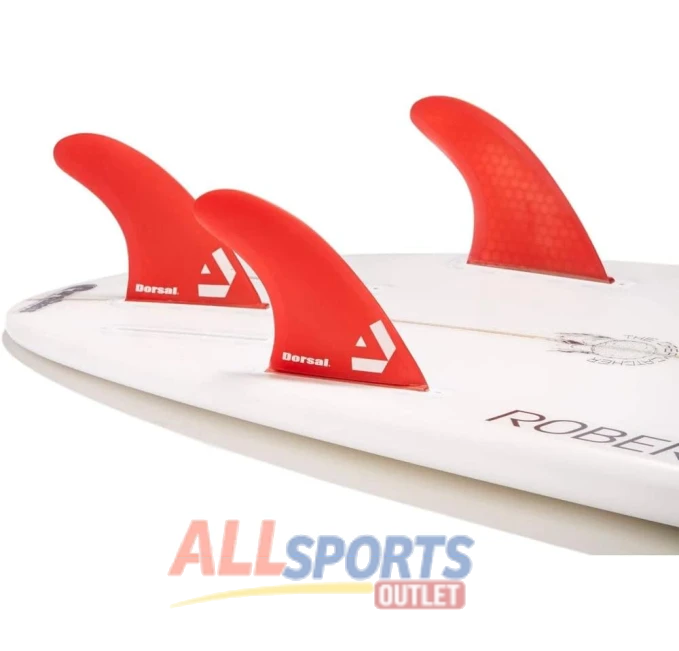 DORSAL Surfboard Fins Thruster Set Red Medium Fiberglass All Sports Outlet