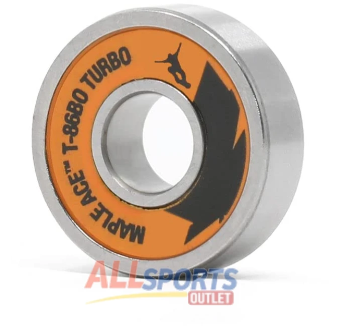 MAPLE ACE 608-RS Skateboard Bearings Orange Rubber Sealed All Sports Outlet