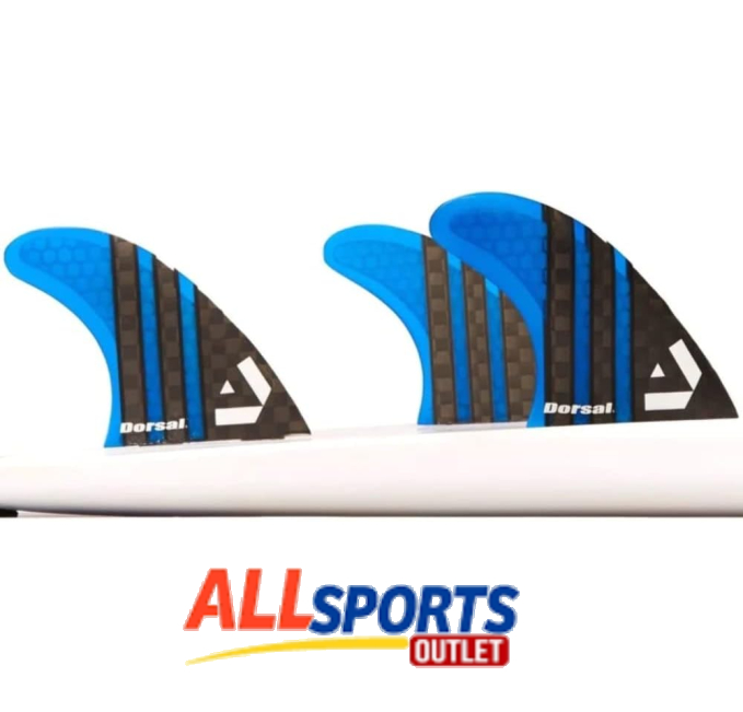 DORSAL Surfboard Fins Thruster Set Medium Carbon Fiber Honeycomb Hexcore All Sports Outlet