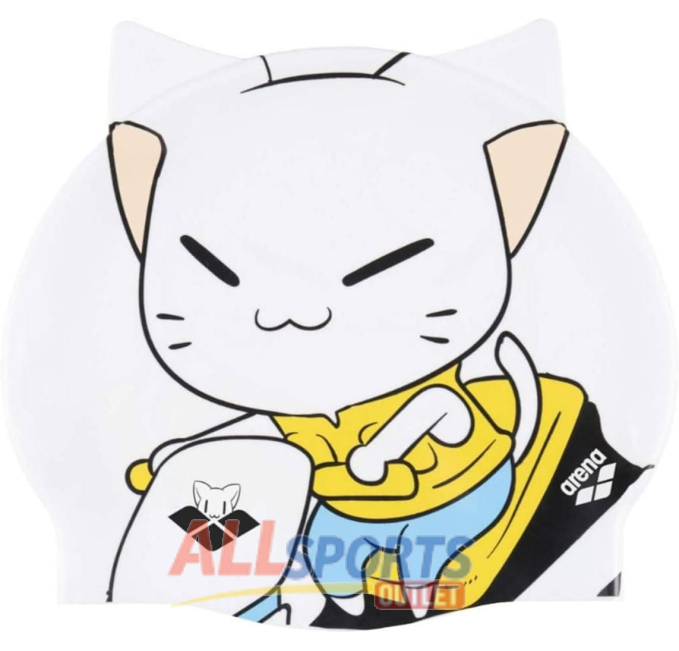 Arena Unisex Youth Swim Caps White Yellow NS UK All Sports Outlet