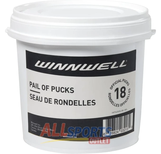 Winnwell Black Ice Hockey Pucks 18 Pack for Stick Handling All Sports Outlet