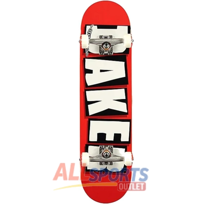Baker Skateboard 8.0" Complete Logo Red White All Sports Outlet