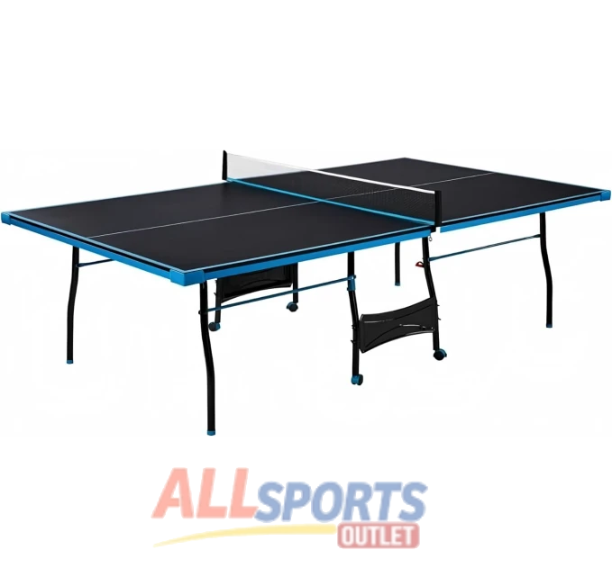 Black Blue Rolling Ping Pong Table All Sports Outlet with Net
