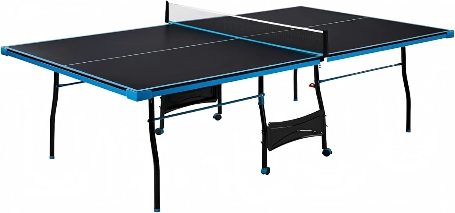 Black Blue Rolling Ping Pong Table All Sports Outlet with Net
