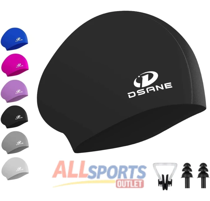 Women Silicone Swim Cap for Long Hair with Ear Plug All Sports Outlet