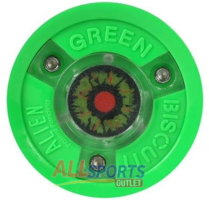 Green Biscuit Alien LED Light Hockey Puck All Sports Outlet
