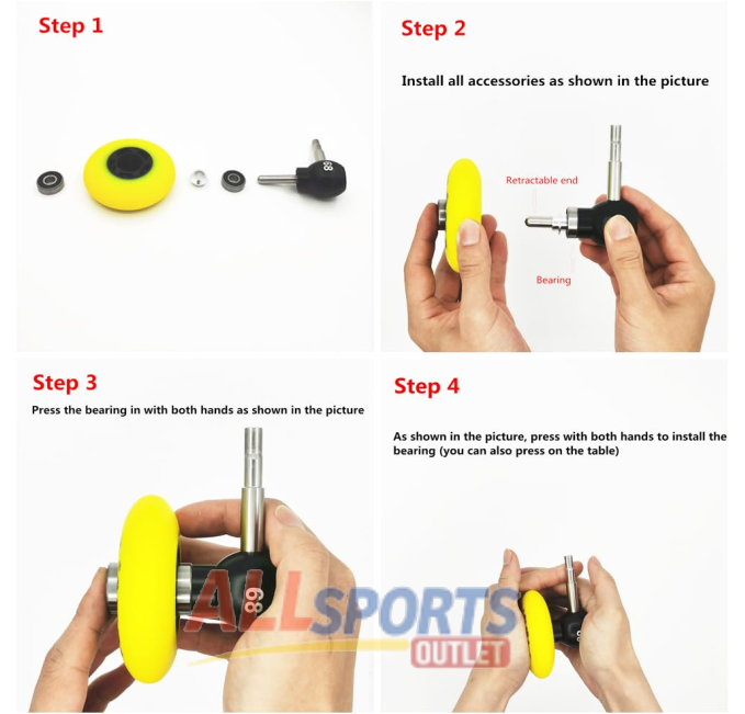 Roller Skate Tool 608 Bearing Install and Disassembly for Skateboard All Sports Outlet