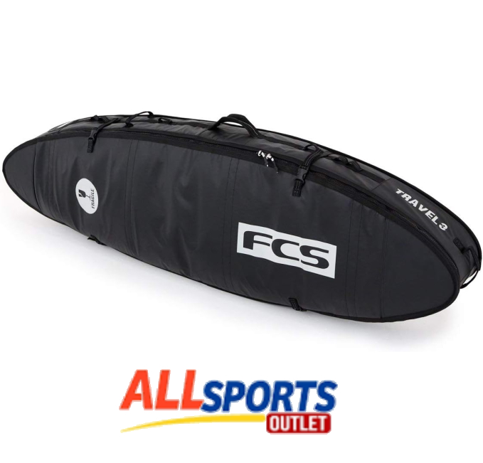 FCS Travel 3 All Purpose Surfboard Bag Black Grey 6'7" All Sports Outlet