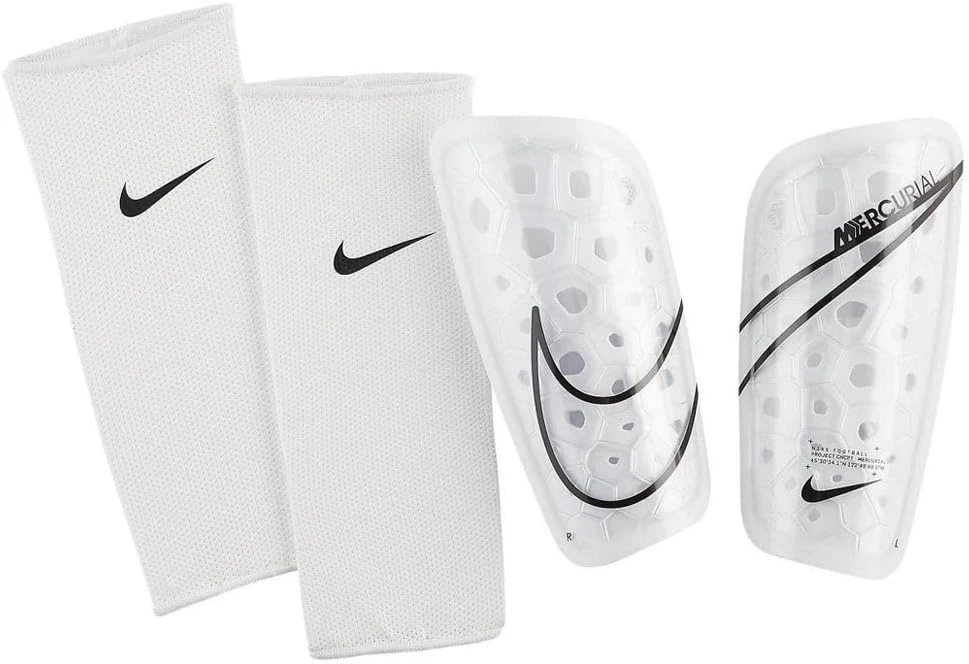 Nike Mercurial Lite Shin Guards White Black at All Sports Outlet