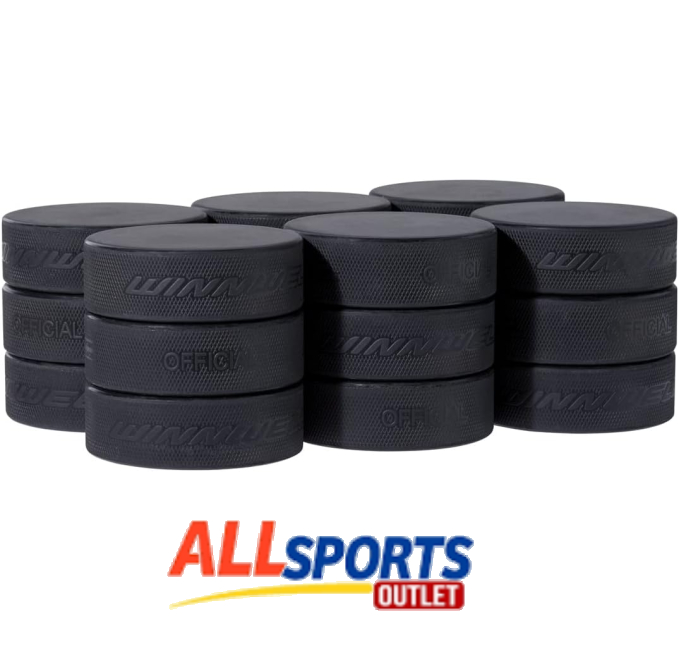 Winnwell Black Ice Hockey Pucks 6oz Official Size All Sports Outlet