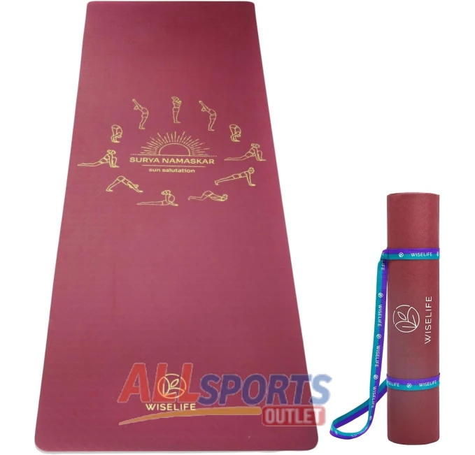 WiseLife Printed Yoga Mat All Sports Outlet Extra Long 6mm TPE
