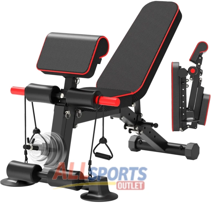Adjustable Weight Bench Utility Foldable for Full Body Workout All Sports Outlet