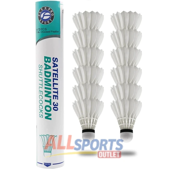 FLEX PRO Badminton Shuttlecocks 12pcs 77speed Duck Feathers All Sports Outlet
