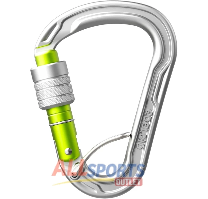 Edelrid HMS Strike Locking Carabiner Silver Screwgate All Sports Outlet