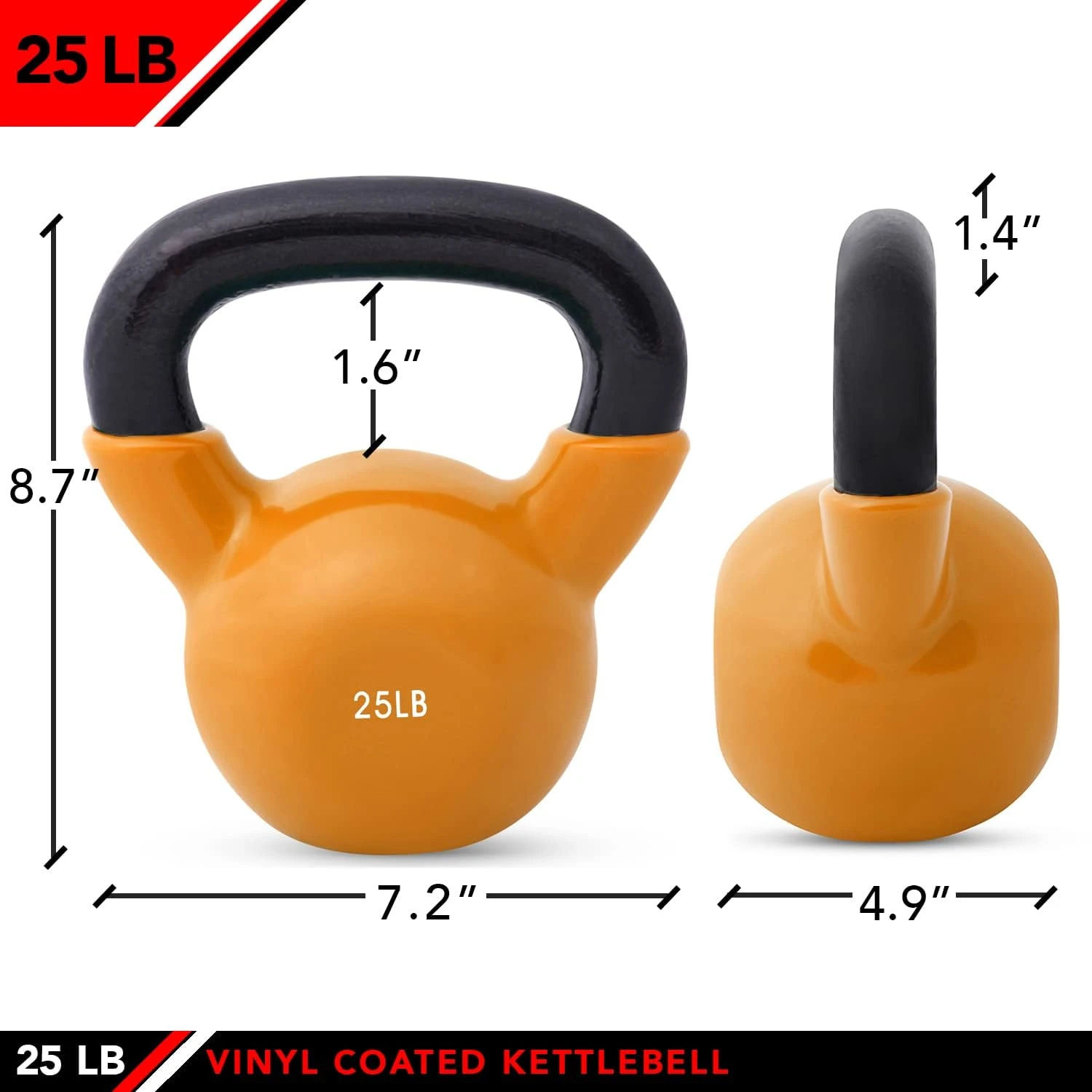 JFIT 25LB Vinyl Kettlebell All Sports Outlet Strength Training Tool - Image 2