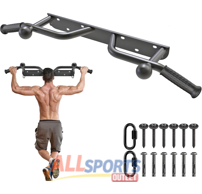 Kipika Heavy Duty Wall Mounted Pull Up Bar with Ball Finger Grip Training at All Sports Outlet
