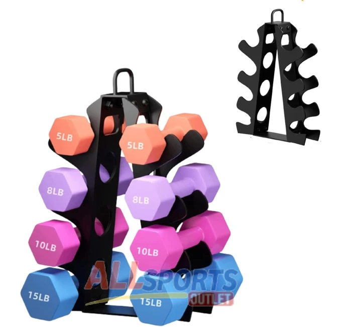 EXBTOKA Dumbbell Rack 5-15LB Compact A-Frame All Sports Outlet