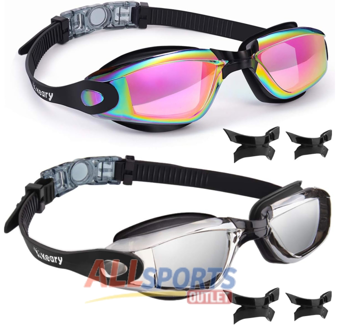 Keary Swim Goggles Pack of 2 Anti-Fog UV Protection All Sports Outlet