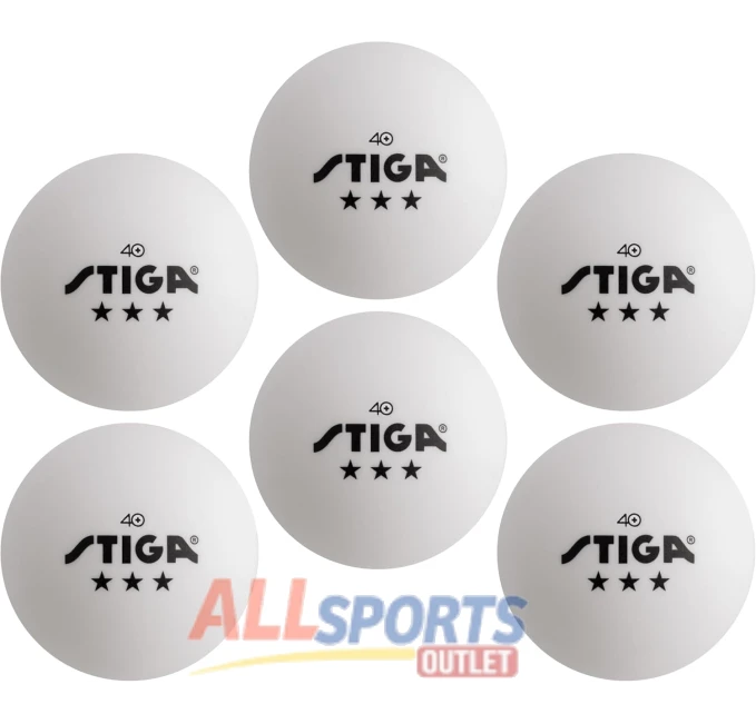 STIGA Tournament Quality 3-Star Ping Pong Balls 6 Pack All Sports Outlet