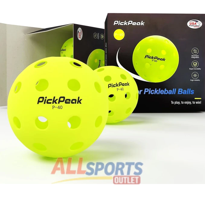 PickPeak Pickleball Balls 40 Holes 12 Pack All Sports Outlet