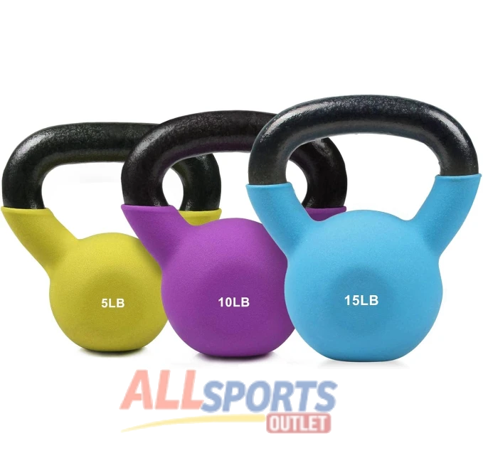 RitFit Neoprene Kettlebell Set 5-15lb All Sports Outlet
