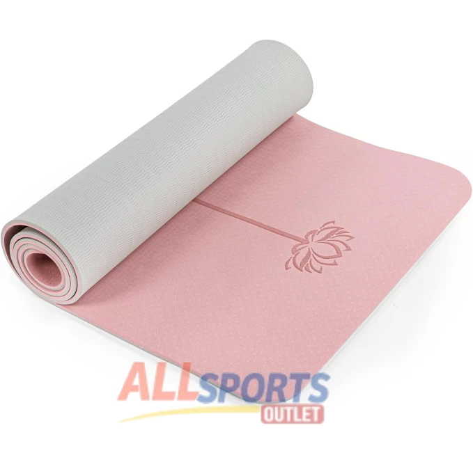Non-Slip Pilates Fitness Mat Eco-Friendly Anti-Tear 1/4 Inch Thick Yoga Mats for Women Exercise Mats for Home Workout with Carrying Sling 72x24 Parfait Pink and Gray