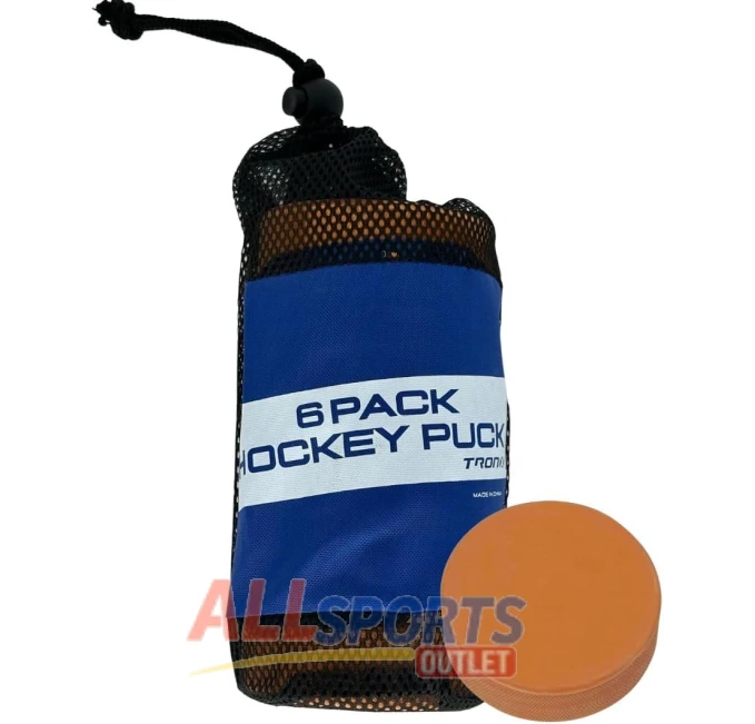 TronX Weighted Orange Ice Hockey Pucks 6 Pack for Training All Sports Outlet