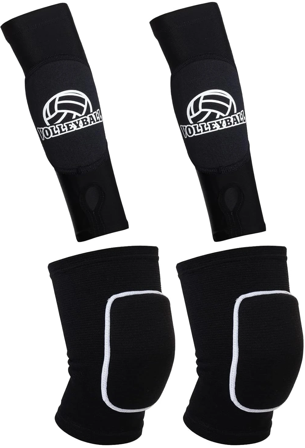 obmwang Volleyball Knee Pads and Arm Sleeves for Women All Sports Outlet Black