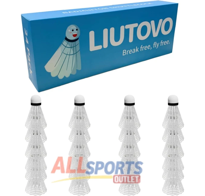 LIUTOVO 24 Pack Nylon Badminton Shuttlecocks White for Training All Sports Outlet
