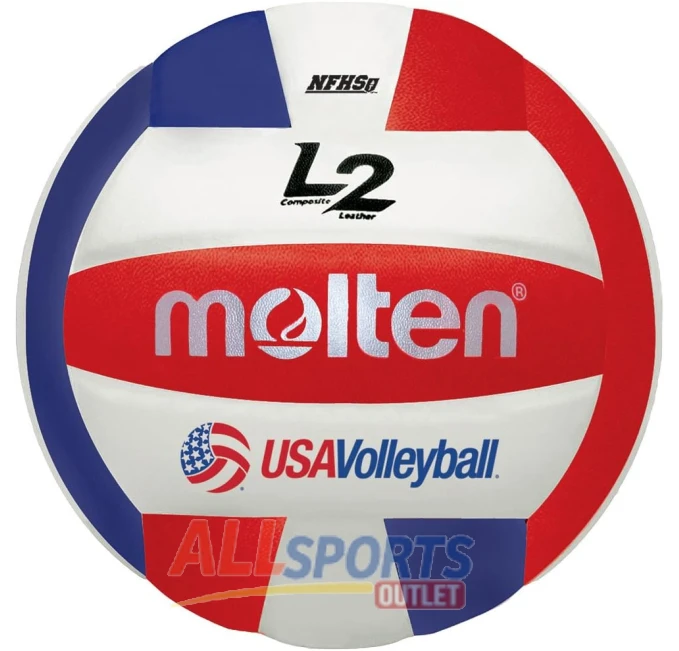 Molten Premium Competition L2 Volleyball NFHS Approved Red White Blue Indoor All Sports Outlet