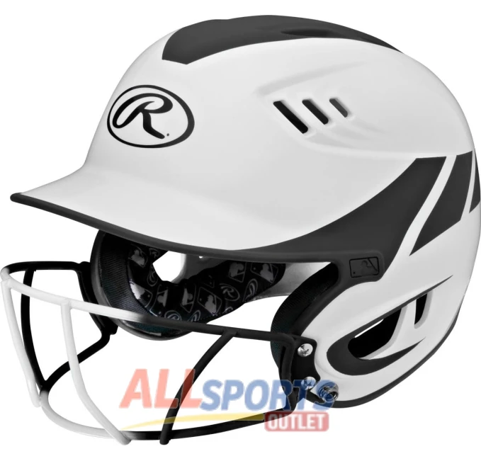 Rawlings Senior Velo Sized Softball Helmet White Black All Sports Outlet