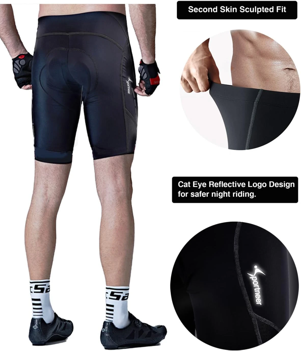 Men's Sportneer 4D Padded Bike Shorts Cycling Shorts Gear - Image 3