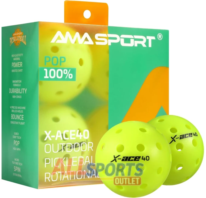 PICKLETECH AMA Sport X-ACE Pickleballs All Sports Outlet 40 Holes
