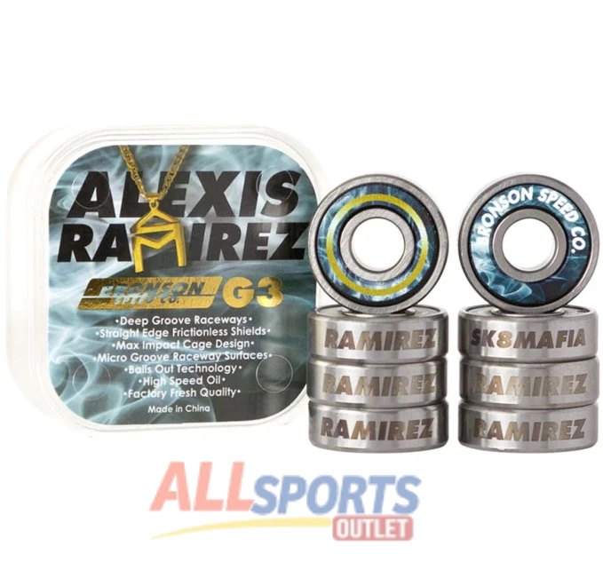 Bronson Speed Co Alexis Ramirez Pro G3 Skateboard Bearings at All Sports Outlet