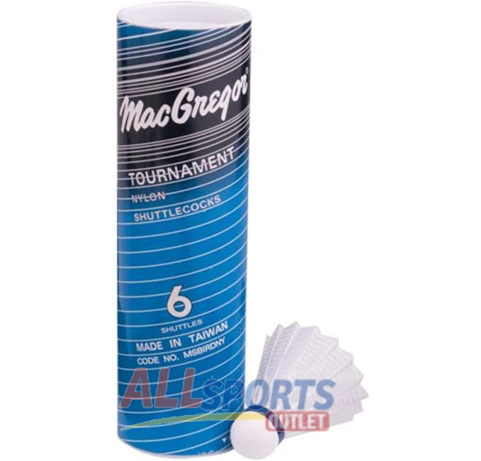 MacGregor Nylon Badminton Birdie All Sports Outlet Tube of 6