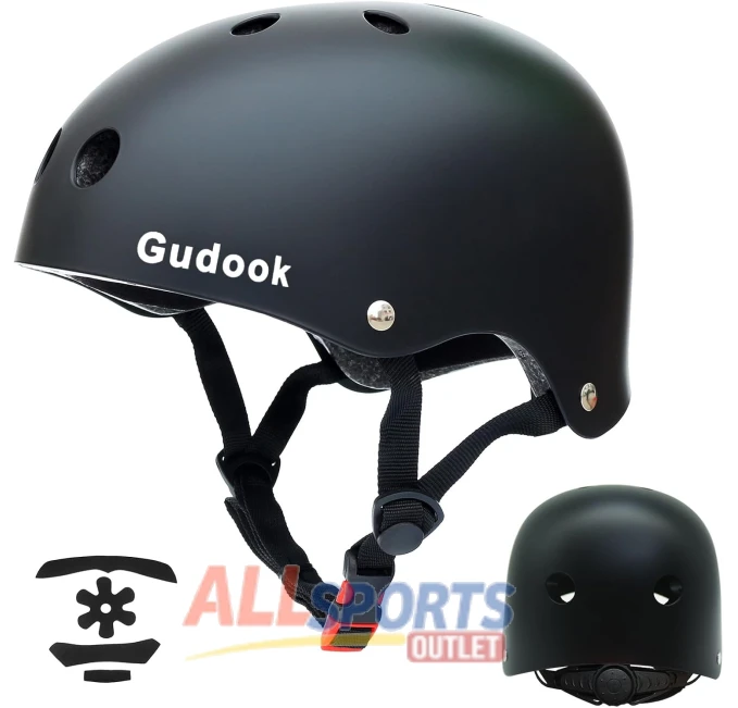 Gudook Skateboard Helmet Adjustable for Adult Youth Kids All Sports Outlet