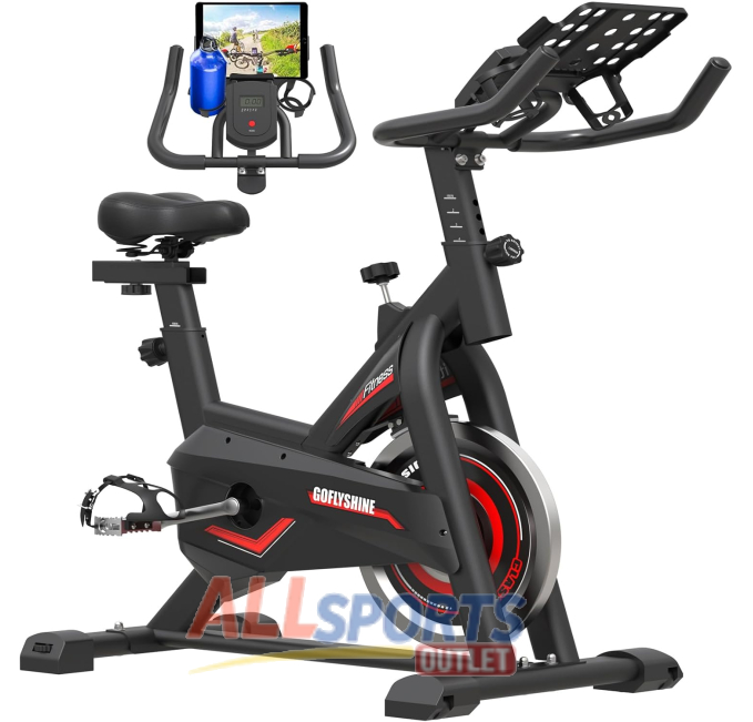 GOFLYSHINE Silent Belt Drive Exercise Bike Cardio Gym Sports Outlet